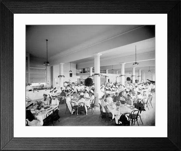 Framed Print : Girls luncheon, Natural Food Conservatory, Niagara, N.Y. between 1900 and 1905. Creator: Unknown Framed Print : Girls luncheon, Natural Food Conservatory, Niagara, N.Y. between 1900 and 1905. Creator: Unknown