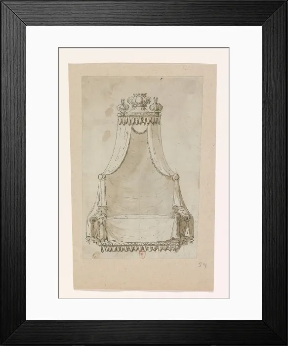 Framed Print : Design for a bed, c.1770-c.1780. Creator: Anon Framed Print : Design for a bed, c.1770-c.1780. Creator: Anon