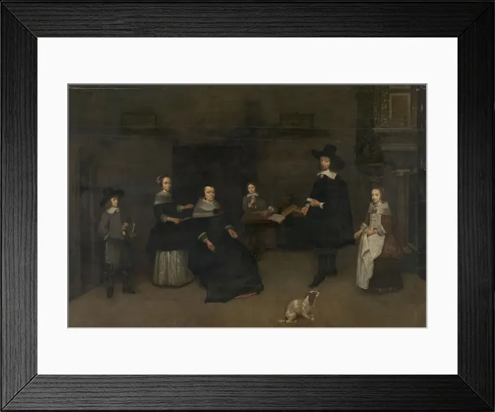 Framed Print : Family scene, 1649-1684. Creator: Gaspar Netscher Framed Print : Family scene, 1649-1684. Creator: Gaspar Netscher