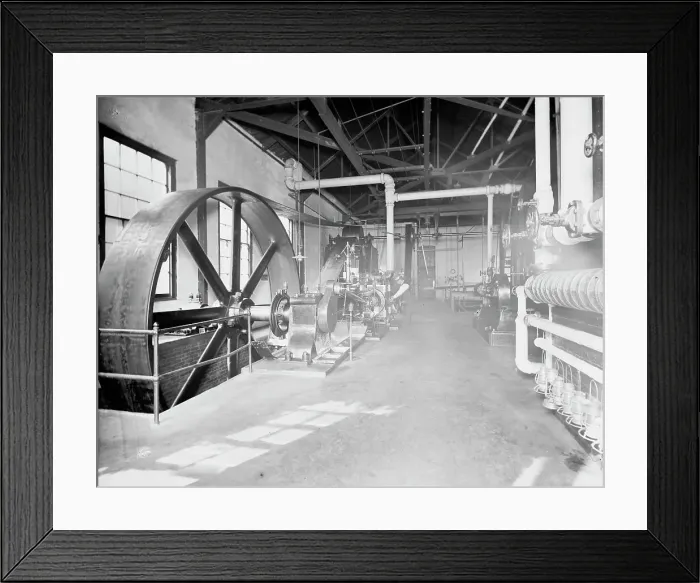 Framed Print : Engine room, Merchants Despatch Transportation Co. between 1900 and 1905. Creator: Unknown Framed Print : Engine room, Merchants Despatch Transportation Co. between 1900 and 1905. Creator: Unknown