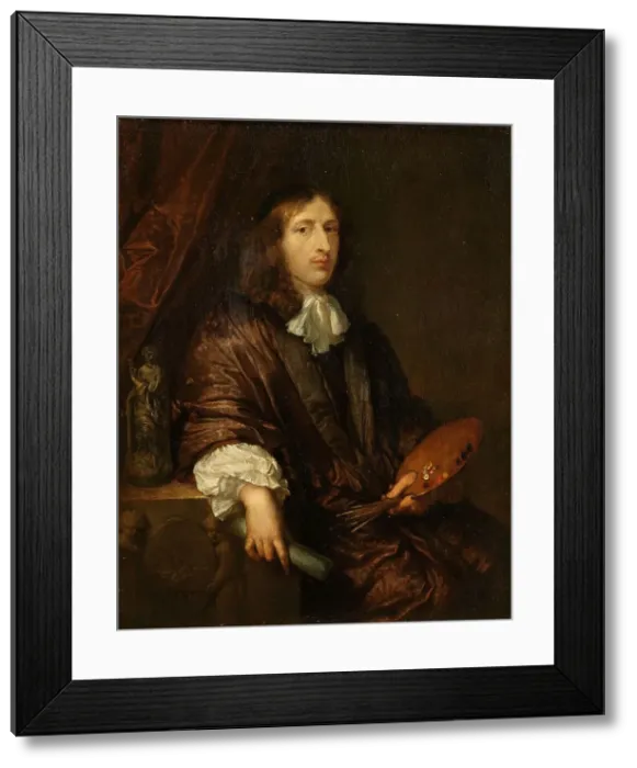 Framed Print : Self-Portrait, 1660-1684. Creator: Gaspar Netscher Framed Print : Self-Portrait, 1660-1684. Creator: Gaspar Netscher