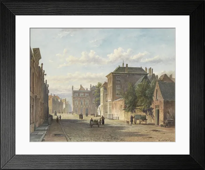 Framed Print : The Gedempte Burgwal in The Hague, 1842-1879. Creator: Marinus van Raden Framed Print : The Gedempte Burgwal in The Hague, 1842-1879. Creator: Marinus van Raden