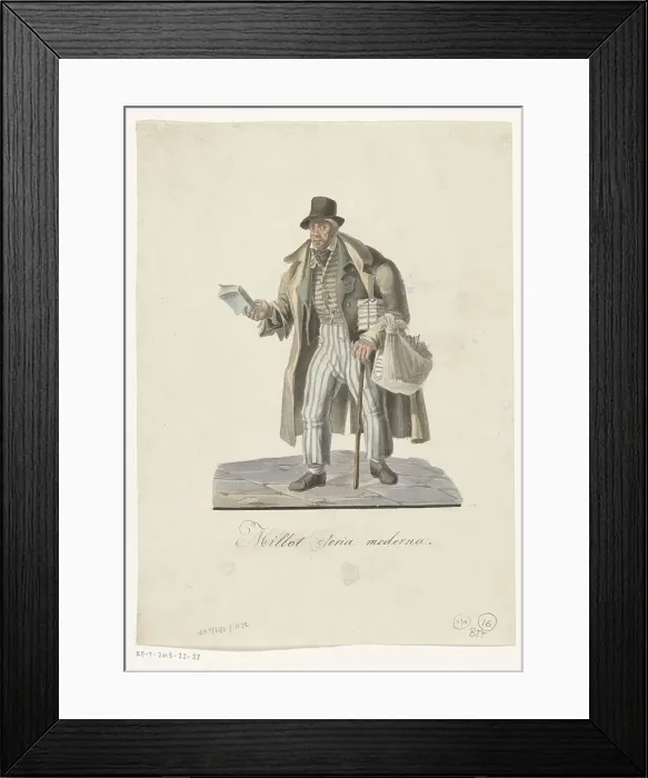 Framed Print : Traveling bookseller, 1800-1899. Creator: Anon Framed Print : Traveling bookseller, 1800-1899. Creator: Anon