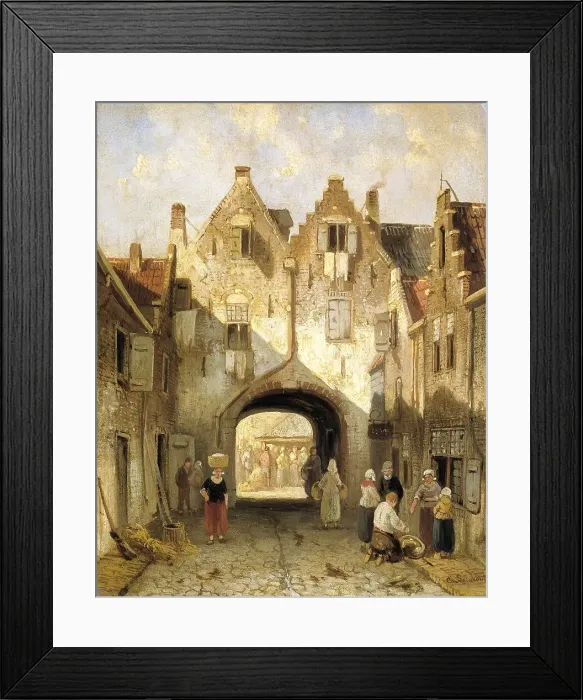 Framed Print : The Old Gate, c.1850-c.1880. Creator: Charles Henri Joseph Leickert Framed Print : The Old Gate, c.1850-c.1880. Creator: Charles Henri Joseph Leickert