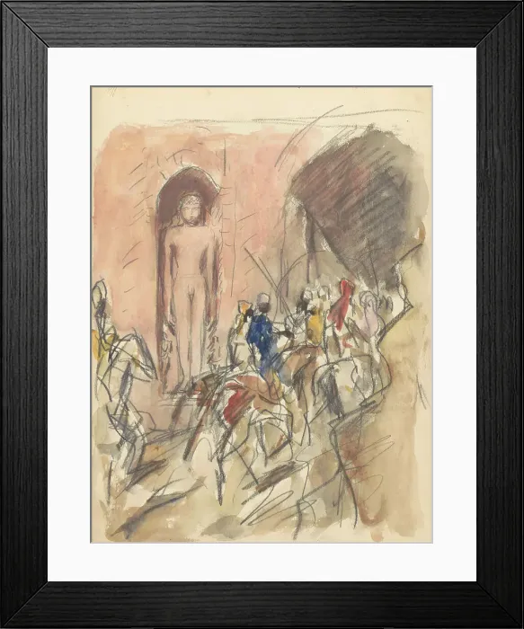 Framed Print : Horsemen in front of a niche with a statue of a Hindu god, 1924-1925. Creator: Marius Bauer Framed Print : Horsemen in front of a niche with a statue of a Hindu god, 1924-1925. Creator: Marius Bauer