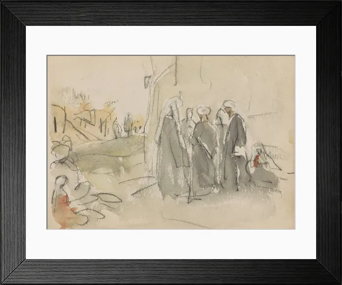 Framed Print : Egyptians on a street corner in Luxor, 1919. Creator: Marius Bauer Framed Print : Egyptians on a street corner in Luxor, 1919. Creator: Marius Bauer