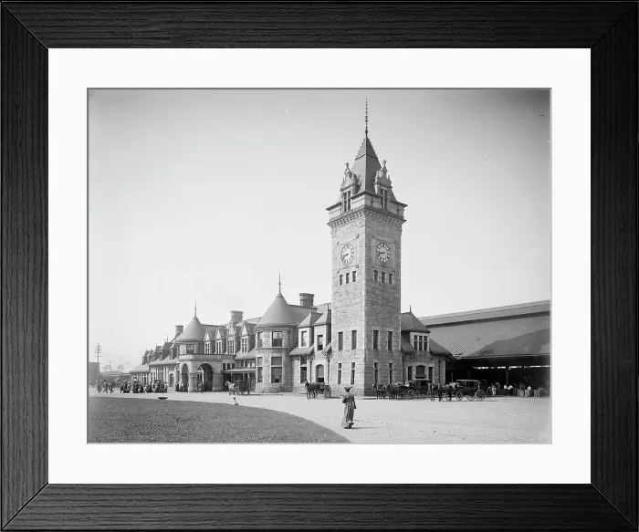 Framed Print : Union Station, Portland, Me. c1904. Creator: Unknown Framed Print : Union Station, Portland, Me. c1904. Creator: Unknown