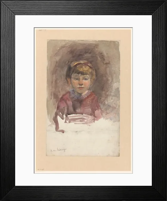 Framed Print : Portrait of a child from the front, 1874-1918. Creator: Martinus van Andringa Framed Print : Portrait of a child from the front, 1874-1918. Creator: Martinus van Andringa