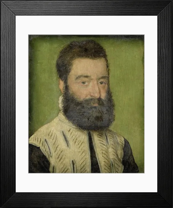 Framed Print : Portrait of Barthélemy Aneau, Head of the Collège de la Trinité in Lyon, c.1535-c.1545. Creator: Corneille de Lyon Framed Print : Portrait of Barthélemy Aneau, Head of the Collège de la Trinité in Lyon, c.1535-c.1545. Creator: Corneille de Lyon