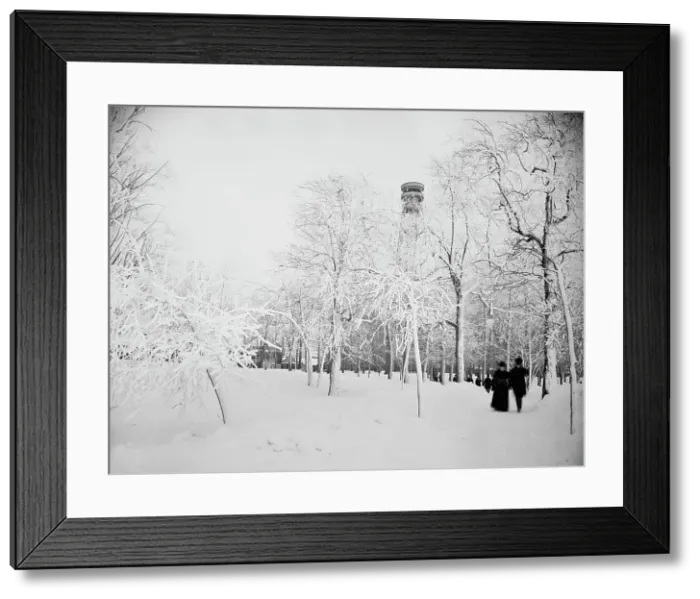 Framed Print : Prospect Park, Niagara, in winter, between 1880 and 1901. Creator: Unknown Framed Print : Prospect Park, Niagara, in winter, between 1880 and 1901. Creator: Unknown