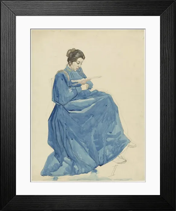 Framed Print : Seated woman reading, 1874-1918. Creator: Martinus van Andringa Framed Print : Seated woman reading, 1874-1918. Creator: Martinus van Andringa