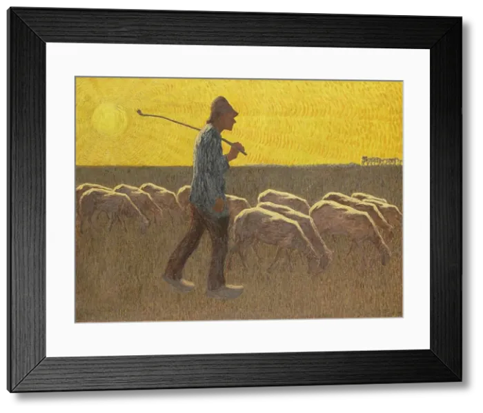 Framed Print : Shepherd with Sheep, 1900-1945. Creator: Cornelis Albert van Assendelft Framed Print : Shepherd with Sheep, 1900-1945. Creator: Cornelis Albert van Assendelft