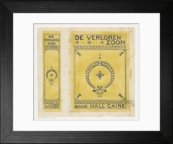 Framed Print : Cover design for: Hall Caine, The Lost Son (The Prodigal Son), c. 1904-1919, 1904-c.1919 or earlier. Creator: Anon Framed Print : Cover design for: Hall Caine, The Lost Son (The Prodigal Son), c. 1904-1919, 1904-c.1919 or earlier. Creator: Anon