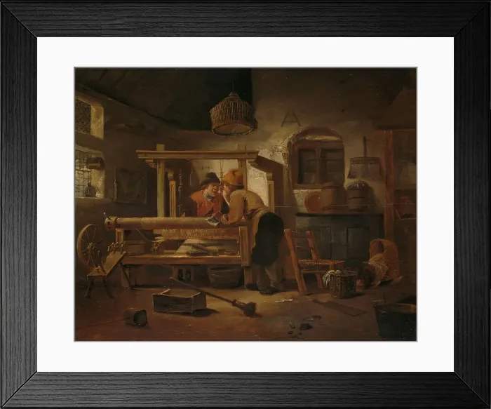Framed Print : Weaver's Workshop, 1659. Creator: Cornelis Gerritsz. Decker Framed Print : Weaver's Workshop, 1659. Creator: Cornelis Gerritsz. Decker