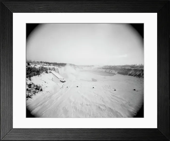 Framed Print : General view of falls in winter, between 1880 and 1901. Creator: Unknown Framed Print : General view of falls in winter, between 1880 and 1901. Creator: Unknown