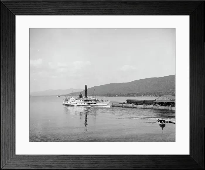 Framed Print : Str. Horicon leaving dock, Lake George, N.Y. c1904. Creator: Unknown Framed Print : Str. Horicon leaving dock, Lake George, N.Y. c1904. Creator: Unknown