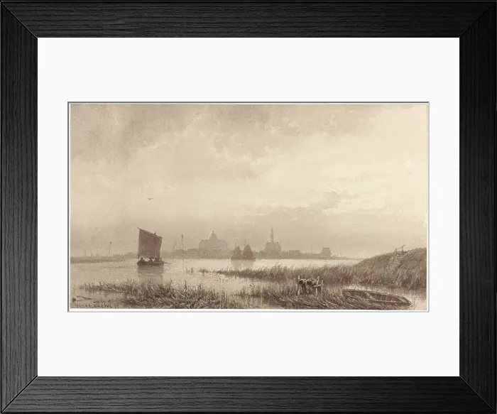 Framed Print : View of Veere, 1855. Creator: Petrus Franciscus Greive Framed Print : View of Veere, 1855. Creator: Petrus Franciscus Greive