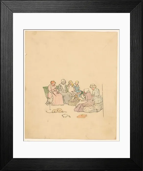 Framed Print : Women and children eat plums, c.1880-c.1910. Creator: Anon Framed Print : Women and children eat plums, c.1880-c.1910. Creator: Anon
