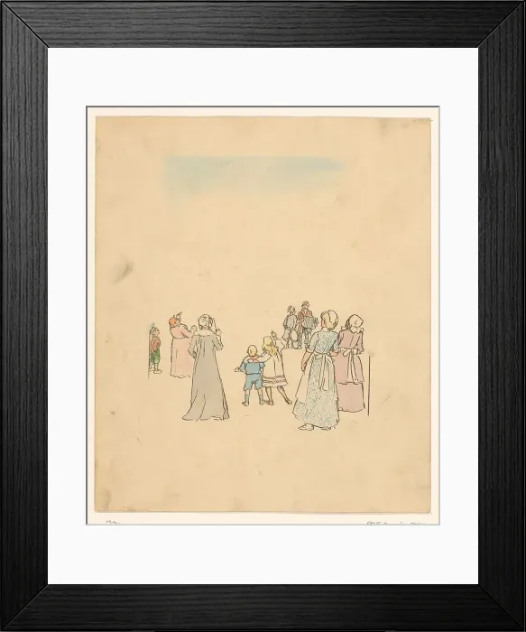 Framed Print : Group of people listening to children playing music, c.1880-c.1910. Creator: Anon Framed Print : Group of people listening to children playing music, c.1880-c.1910. Creator: Anon