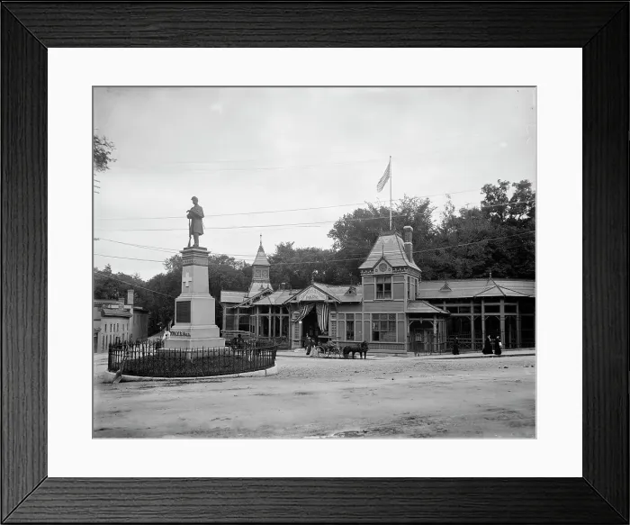 Framed Print : Entrance to Congress Spring Park, Saratoga, N.Y. c.(between 1900 and 1905). Creator: Unknown Framed Print : Entrance to Congress Spring Park, Saratoga, N.Y. c.(between 1900 and 1905). Creator: Unknown