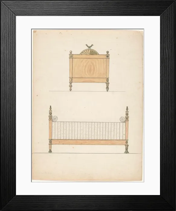 Framed Print : Design for a crib, c.1790. Creator: Anon Framed Print : Design for a crib, c.1790. Creator: Anon