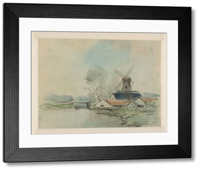 Framed Print : Windmill between the Haarlemmerpoort and the Leidse Bosje, 1903. Creator: Pieter H.J.J. Ras Framed Print : Windmill between the Haarlemmerpoort and the Leidse Bosje, 1903. Creator: Pieter H.J.J. Ras