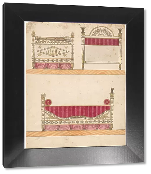 Design for a crib, c.1790. Creator: Anon