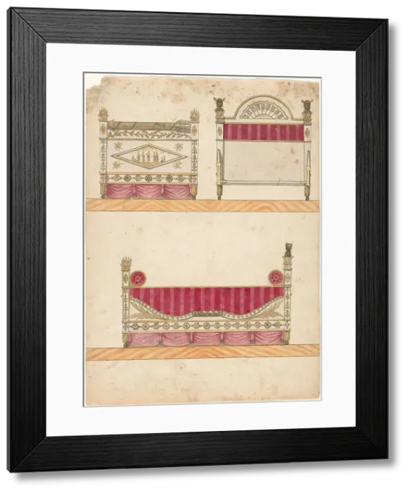 Framed Print : Design for a crib, c.1790. Creator: Anon Framed Print : Design for a crib, c.1790. Creator: Anon