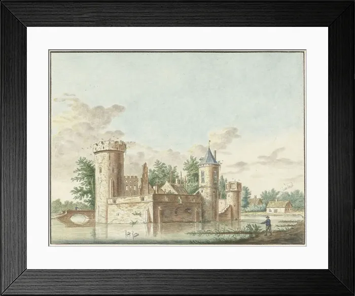 Framed Print : The castle of Aalst in the Bommelerwaard, 1754-1810. Creator: Pieter Remmers Framed Print : The castle of Aalst in the Bommelerwaard, 1754-1810. Creator: Pieter Remmers