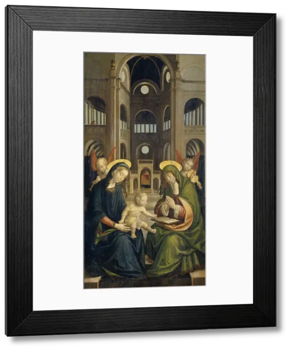 Framed Print : The Madonna and Child with St Anne, 1528. Creator: Defendente Ferrari Framed Print : The Madonna and Child with St Anne, 1528. Creator: Defendente Ferrari