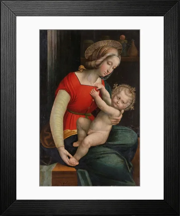 Framed Print : Madonna and Child, 1526. Creator: Defendente Ferrari