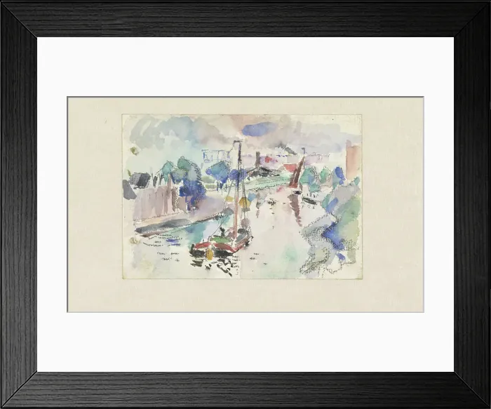 Framed Print : The Kostverloren Canal in Amsterdam (looking north?), 1915. Creator: Rik Wouters