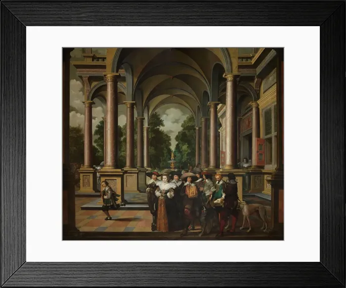 Framed Print : Gallery of a Palace with Ornamental Architecture and Columns, 1630-1632. Creator: Dirck van Delen Framed Print : Gallery of a Palace with Ornamental Architecture and Columns, 1630-1632. Creator: Dirck van Delen