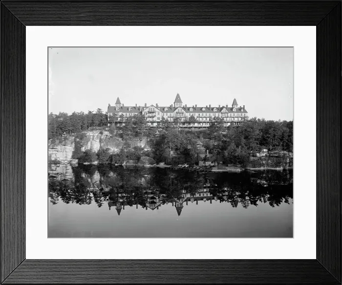 Framed Print : Morning reflections at the Wildmere House, Lake Minnewaska, N.Y. c1903. Creator: Unknown Framed Print : Morning reflections at the Wildmere House, Lake Minnewaska, N.Y. c1903. Creator: Unknown
