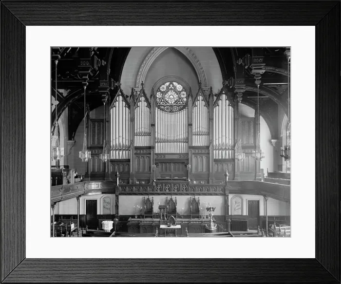 Framed Print : Organ at Fort Street Presbyterian Church, Detroit, Mich. between 1905 and 1915. Creator: Unknown Framed Print : Organ at Fort Street Presbyterian Church, Detroit, Mich. between 1905 and 1915. Creator: Unknown