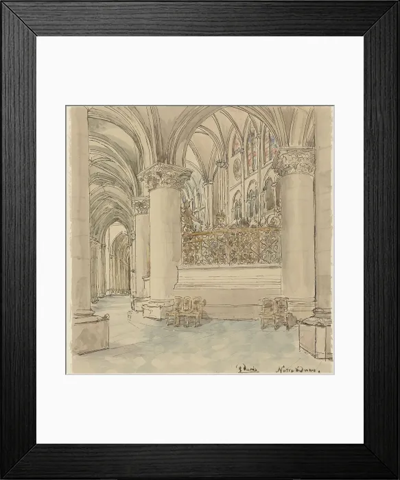 Framed Print : Interior of Notre-Dame in Paris, 1872-1904. Creator: Wilhelm Cornelis Bauer Framed Print : Interior of Notre-Dame in Paris, 1872-1904. Creator: Wilhelm Cornelis Bauer