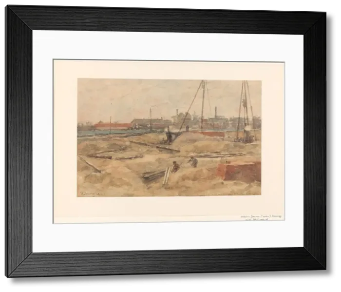 Framed Print : Building site at the Wilhelmina guesthouse, Amsterdam, 1892. Creator: Willem Steenhoff Framed Print : Building site at the Wilhelmina guesthouse, Amsterdam, 1892. Creator: Willem Steenhoff
