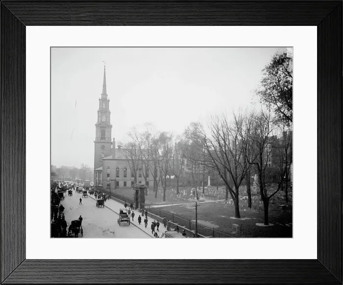 Framed Print : Granary and Park Street Church, Boston, Mass. c1904. Creator: Unknown Framed Print : Granary and Park Street Church, Boston, Mass. c1904. Creator: Unknown