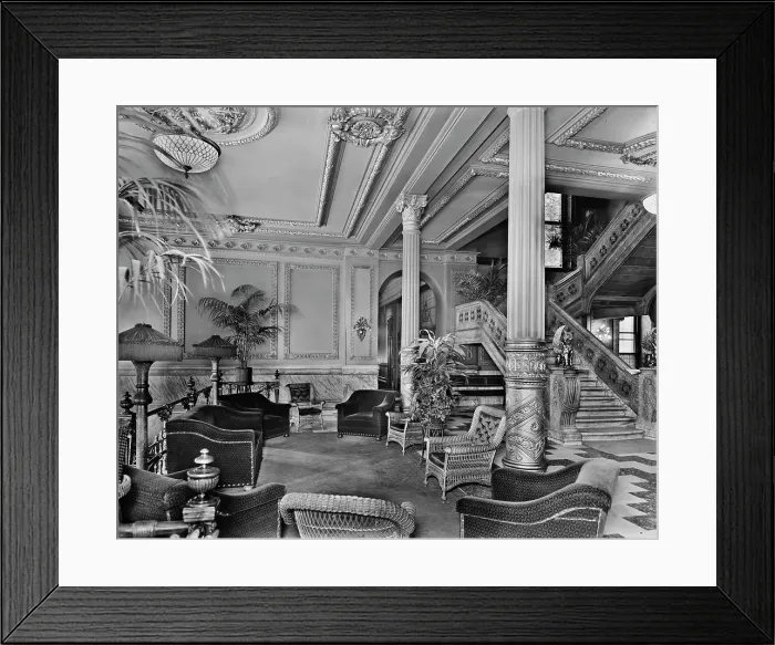 Framed Print : Marble stair, foyer, Murray Hill Hotel, New York, N.Y, between 1905 and 1915. Creator: Unknown Framed Print : Marble stair, foyer, Murray Hill Hotel, New York, N.Y, between 1905 and 1915. Creator: Unknown
