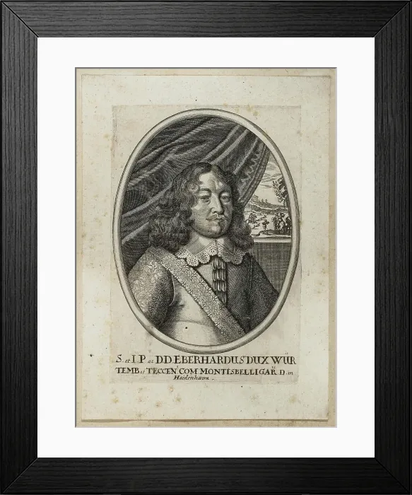 Framed Print : Portrait of Eberhard III, Duke of Württemberg (1614-1674). Creator: Kilian, Philipp (1628-1693)