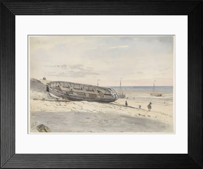 Framed Print : Schuiten on the beach, 1834-1893. Creator: Willem Antonie van Deventer