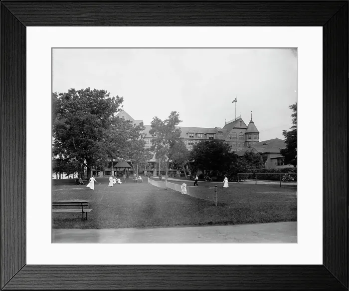 Framed Print : Tennis at Manhansett [sic] House, Shelter Island, N.Y. c1904. Creator: Unknown