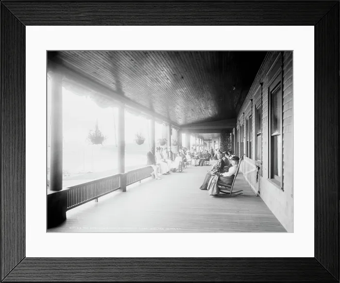 Framed Print : The North veranda, Manhansett (i.e. Manhanset) House, Shelter Island, N.Y. (1904?). Creator: Unknown Framed Print : The North veranda, Manhansett (i.e. Manhanset) House, Shelter Island, N.Y. (1904?). Creator: Unknown