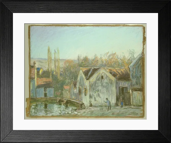 Framed Print : A Corner of Moret-sur-Loing, 1895. Creator: Alfred Sisley Framed Print : A Corner of Moret-sur-Loing, 1895. Creator: Alfred Sisley