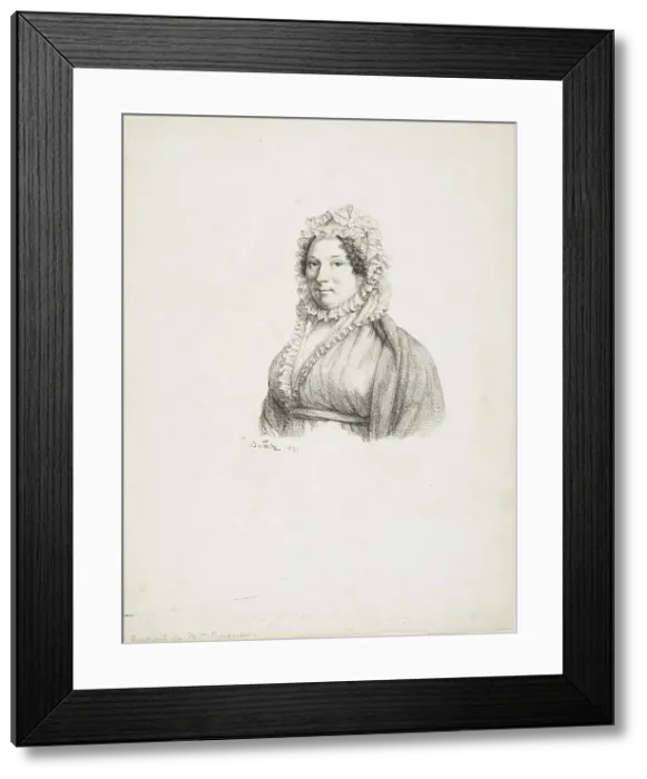 Framed Print : Portrait of Madame Baquoy, 1820. Creator: Andre Dutertre Framed Print : Portrait of Madame Baquoy, 1820. Creator: Andre Dutertre