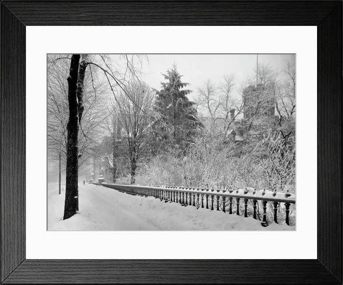 Framed Print : Winter's scene in Detroit, A, between 1900 and 1905. Creator: Unknown Framed Print : Winter's scene in Detroit, A, between 1900 and 1905. Creator: Unknown