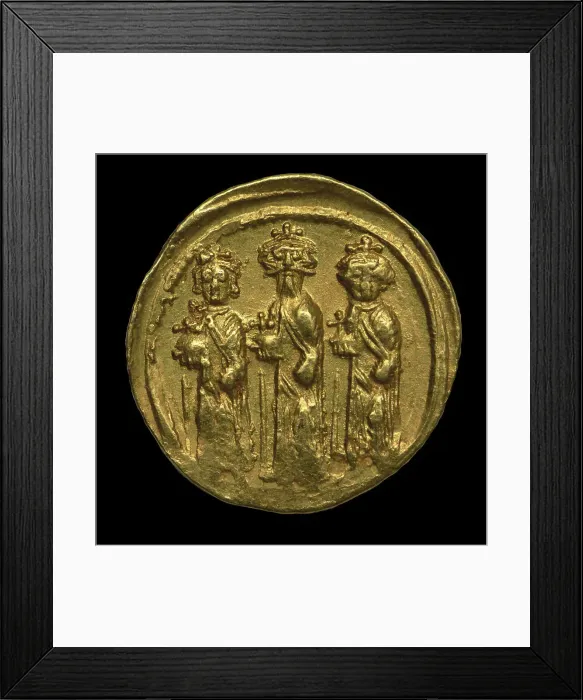 Framed Print : Solidus of Heraclius. Heraclius, Heraclius Constantine, and Heraclonas (Obverse), 639-641. Creator: Numismatic, Ancient Coins Framed Print : Solidus of Heraclius. Heraclius, Heraclius Constantine, and Heraclonas (Obverse), 639-641. Creator: Numismatic, Ancient Coins