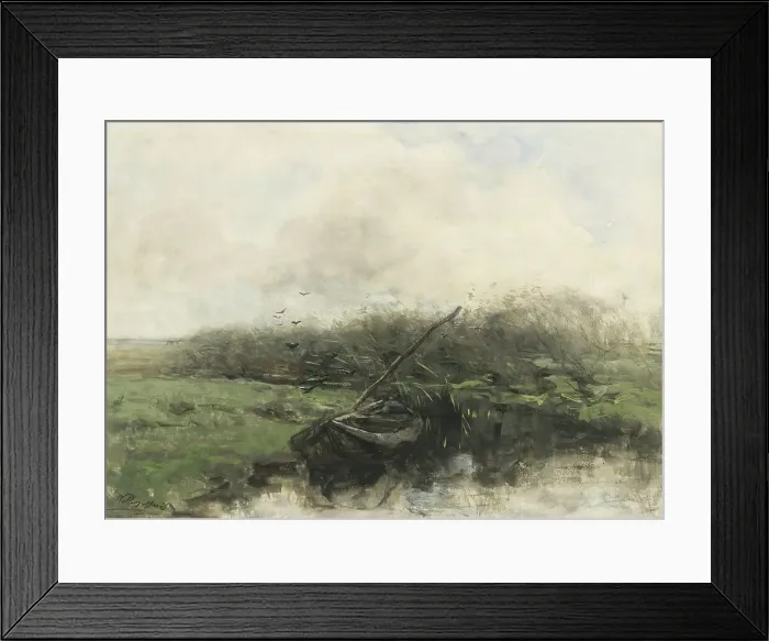 Framed Print : Rowing boat on a canal, 1854-1910. Creator: Willem Maris Framed Print : Rowing boat on a canal, 1854-1910. Creator: Willem Maris