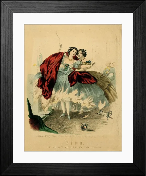 Framed Print : Fire. The horrors of crinoline & the destruction of human life, ca 1860. Creator: Anonymous. Fire. The horrors of crinoline & the destruction of human life, ca 1860. Creator: Anonymous Framed Print : Fire. The horrors of crinoline & the destruction of human life, ca 1860. Creator: Anonymous. Fire. The horrors of crinoline & the destruction of human life, ca 1860. Creator: Anonymous