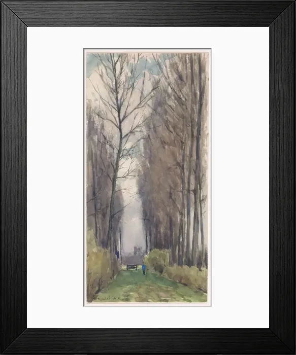 Framed Print : Avenue with tall trees, 1870-1920. Creator: Willem Wenckebach Framed Print : Avenue with tall trees, 1870-1920. Creator: Willem Wenckebach